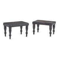 A Pair of Classical Painted Wood Stools