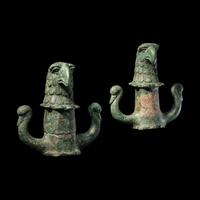 A Pair of Roman Bronze Eagle Chariot Fittings