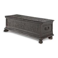 A Continental Carved Oak Coffer