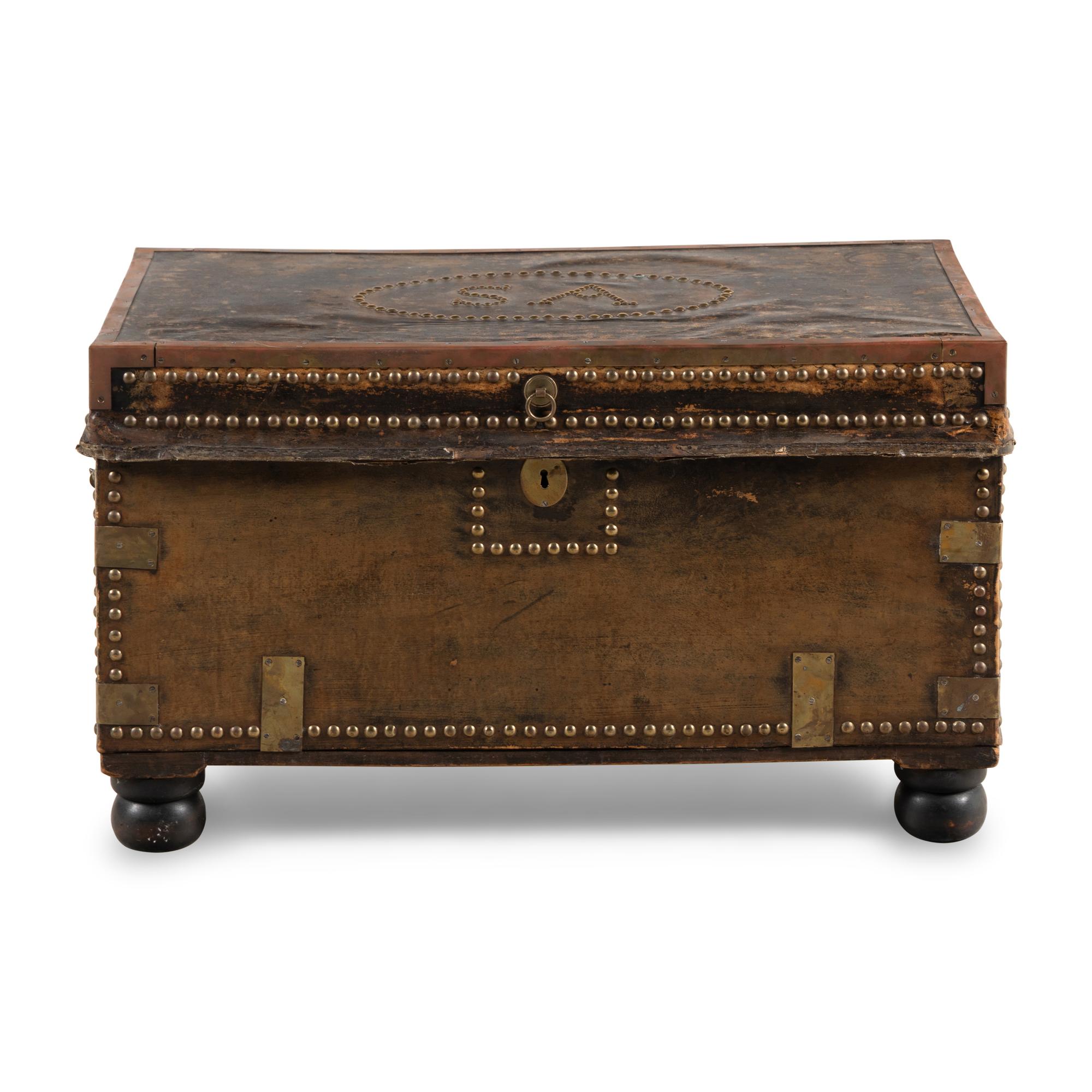 A China Trade Leather-Clad Trunk