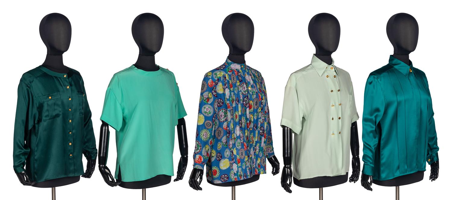 Five Chanel Silk Blouses