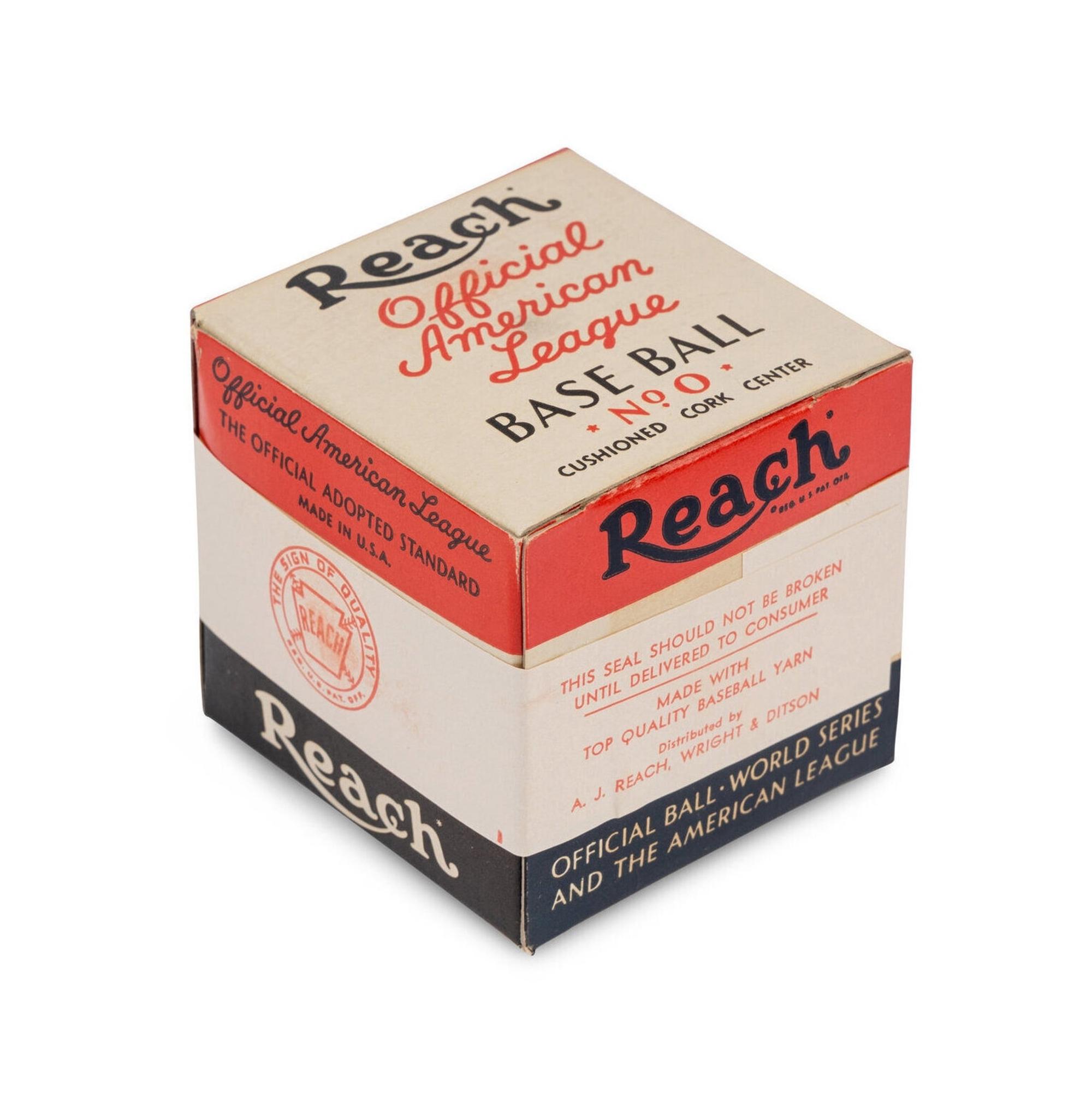An Original, Unused 1940s Reach Official American League Baseball in Sealed Box
