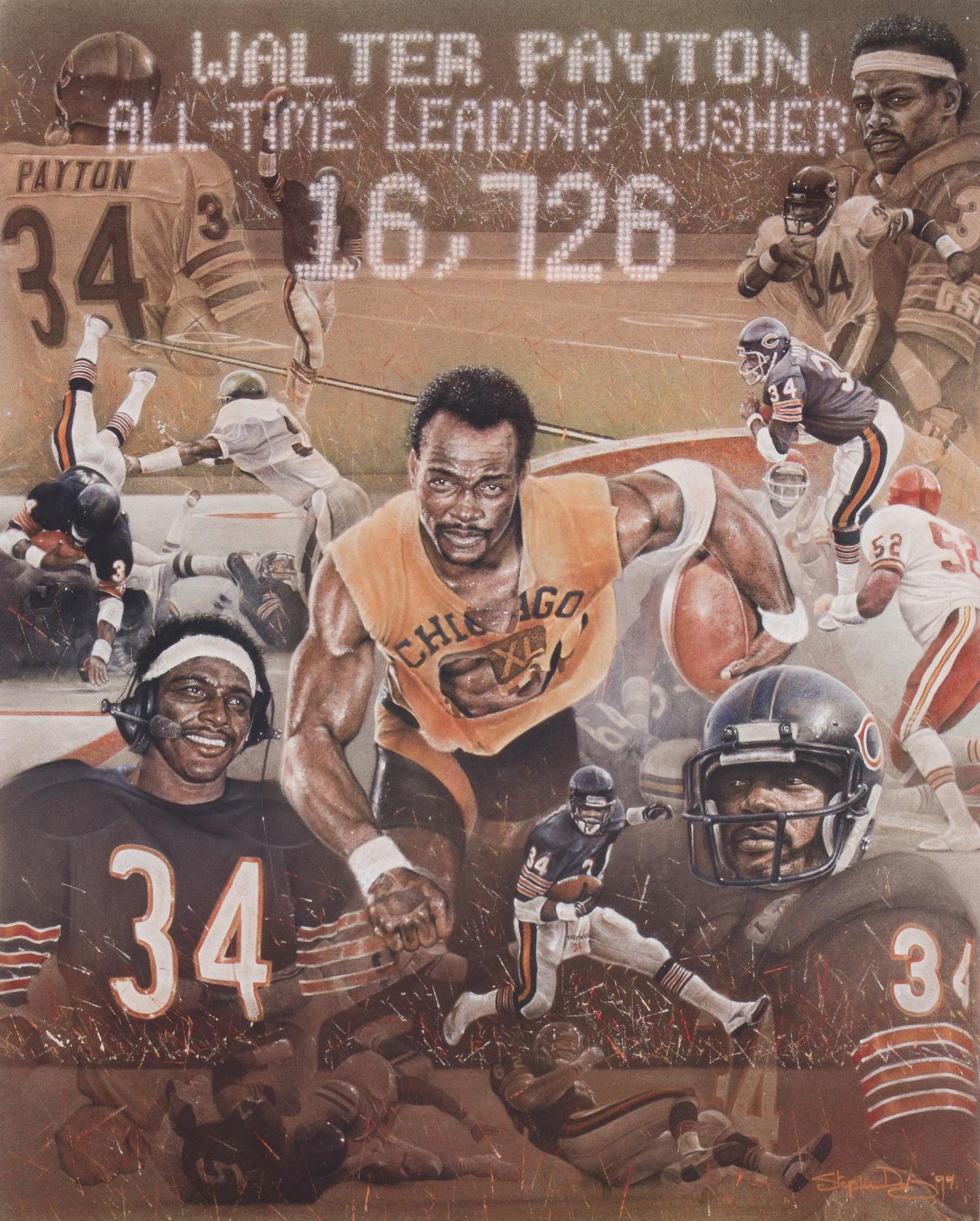 A Walter Payton Signed Autograph “Whatever It Takes" Limited Edition Framed Lithograph