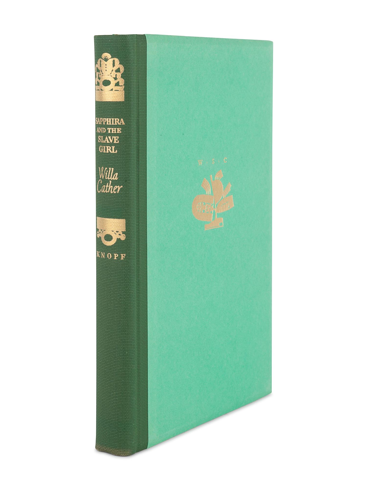 CATHER, Willa (1873-1947). Sapphira and the Slave Girl . New York: Alfred A. Knopf, 1940.