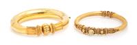 A Collection of High Karat Yellow Gold Hinged Bangle Bracelets, 52.90 dwts.