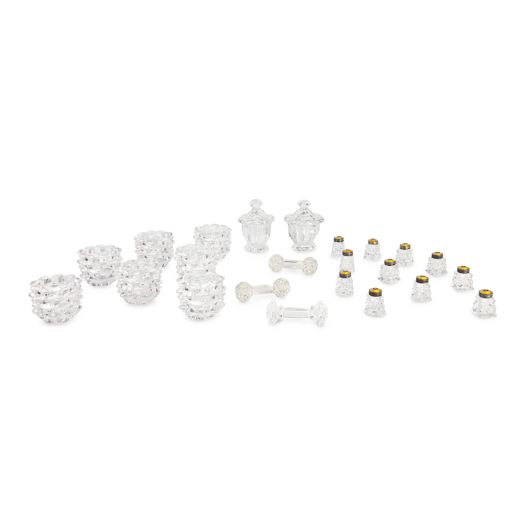 An Assembled Group of Cut Glass Table Items