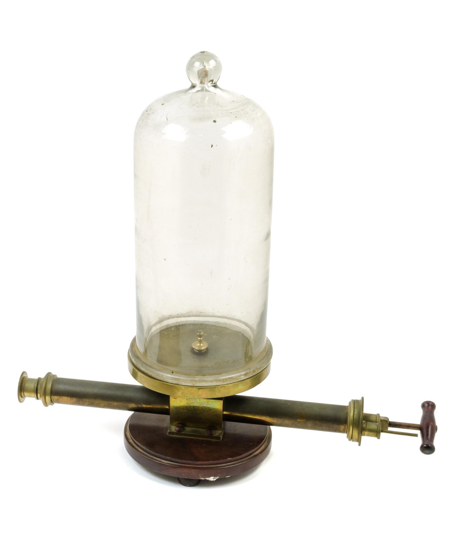 A Bell Jar Vacuum Pump Height with jar 20 1/2 inches. — LATE 19TH/EARLY 20TH CENTURY
