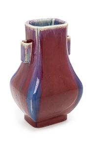 A Flambe Glazed Porcelain Vase, Hu Height 12 inches. — XIANFENG PERIOD (1850-1861)