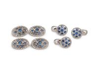 BUCCELLATI, WHITE GOLD AND SAPPHIRE DRESS SET