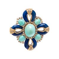 HARDSTONE AND DIAMOND PENDANT/BROOCH