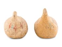 Two Canosan Painted Terracotta Birds
