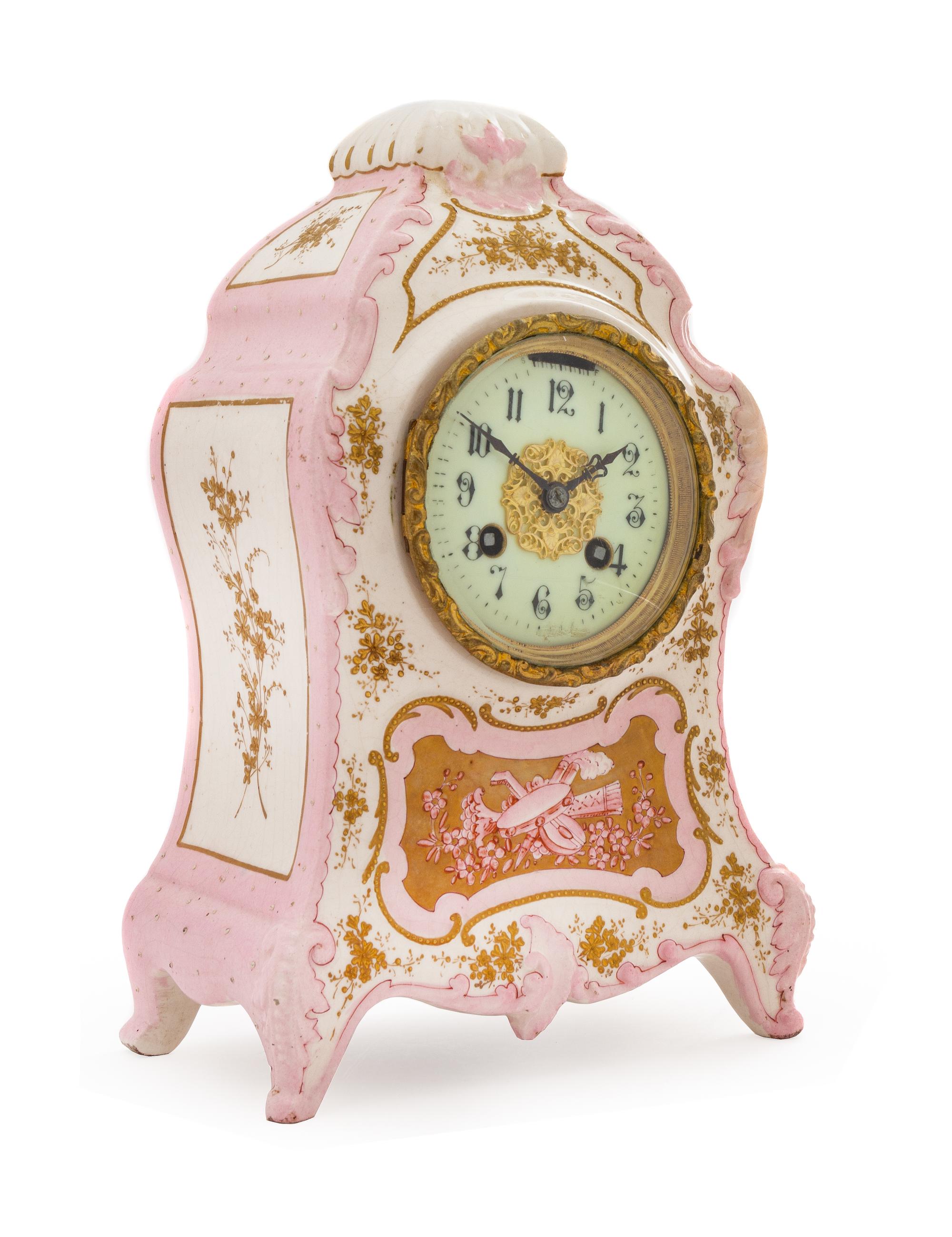 A French Porcelain Cased Mantel Clock