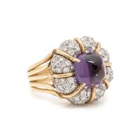 VERDURA, AMETHYST AND DIAMOND RING