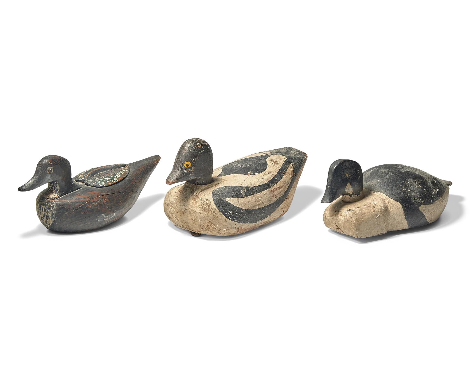A Group of Six Carved and Painted Decoys