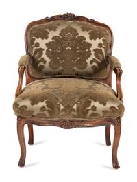 A Louis XV Style Walnut Fauteuil