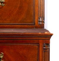 An American Chinese Chippendale Style Carved Mahogany Chest on Chest