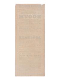 [BOOTH, John Wilkes (1838-1865)]. A broadside playbill for Booth's performance as Pescara in The Apostate at the Boston Museum, 27 April 1864.