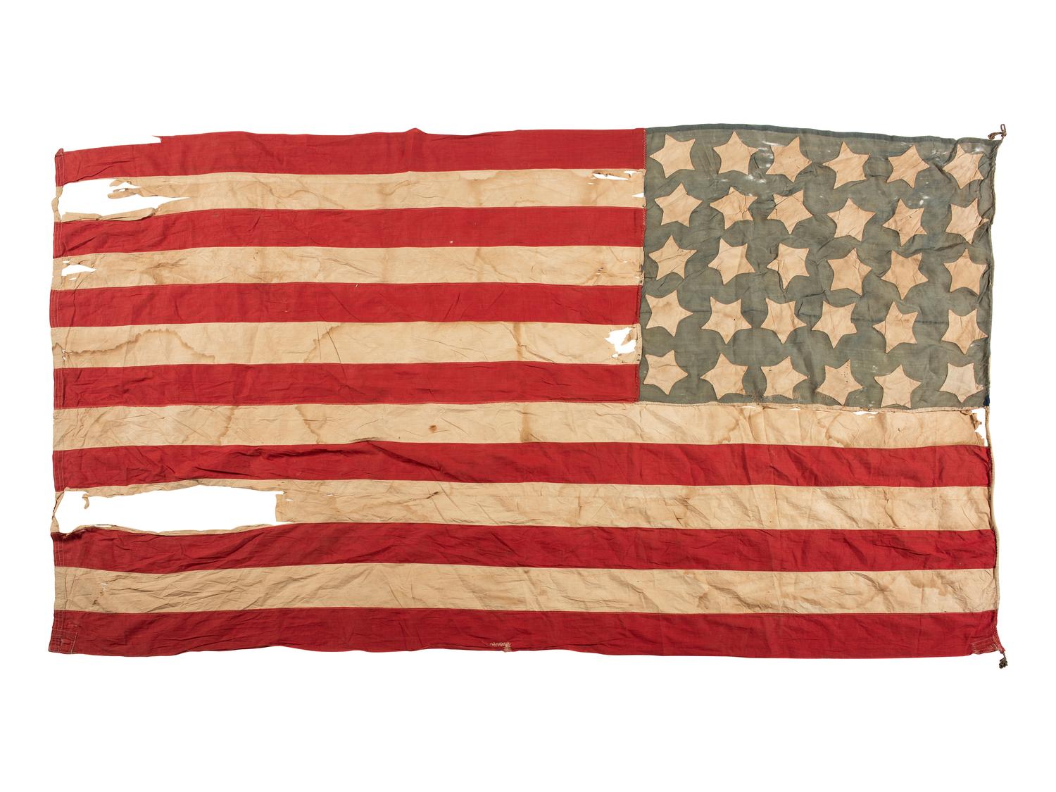 [FLAGS]. 30-star American flag commemorating Wisconsin statehood. Ca 1850.