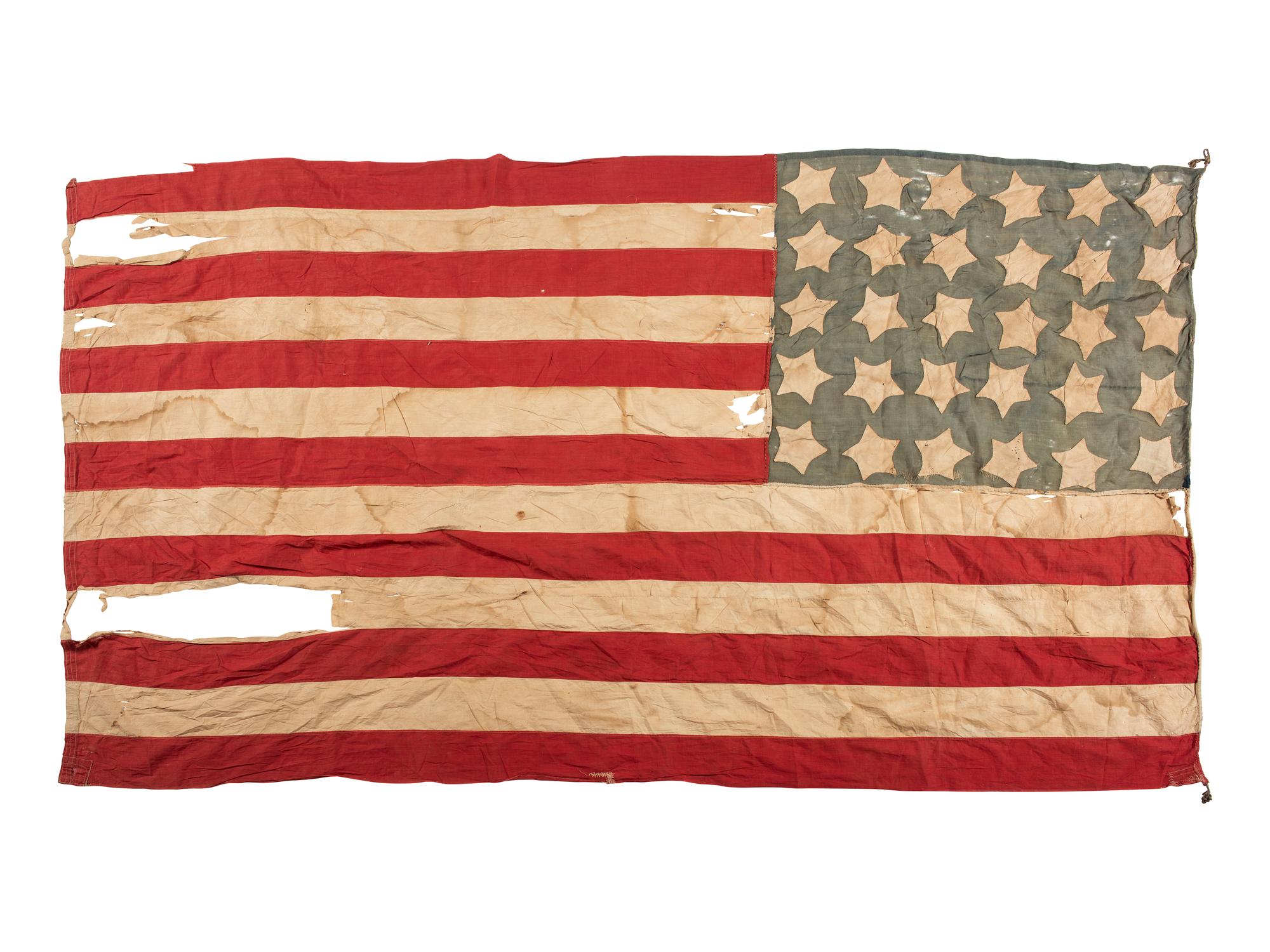 [FLAGS]. 30-star American flag commemorating Wisconsin statehood. Ca 1850.