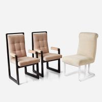 Vladimir Kagan (American, 1927-2016) Pair of Nobadeer Armchairs, USA, circa 1973, and a Tatyana Side Chair, Vladimir Kagan Designs, Inc., USA, circa 1970