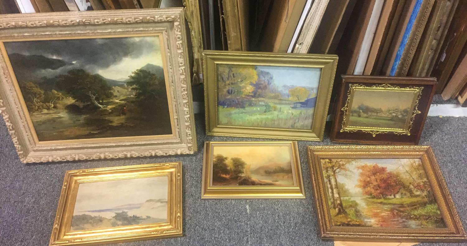A Group of Six Paintings, (20th century), Landscapes