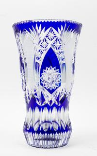 A Blue Cut to Clear Vase, St. Louis Height 15 3/4 inches. — 20TH CENTURY