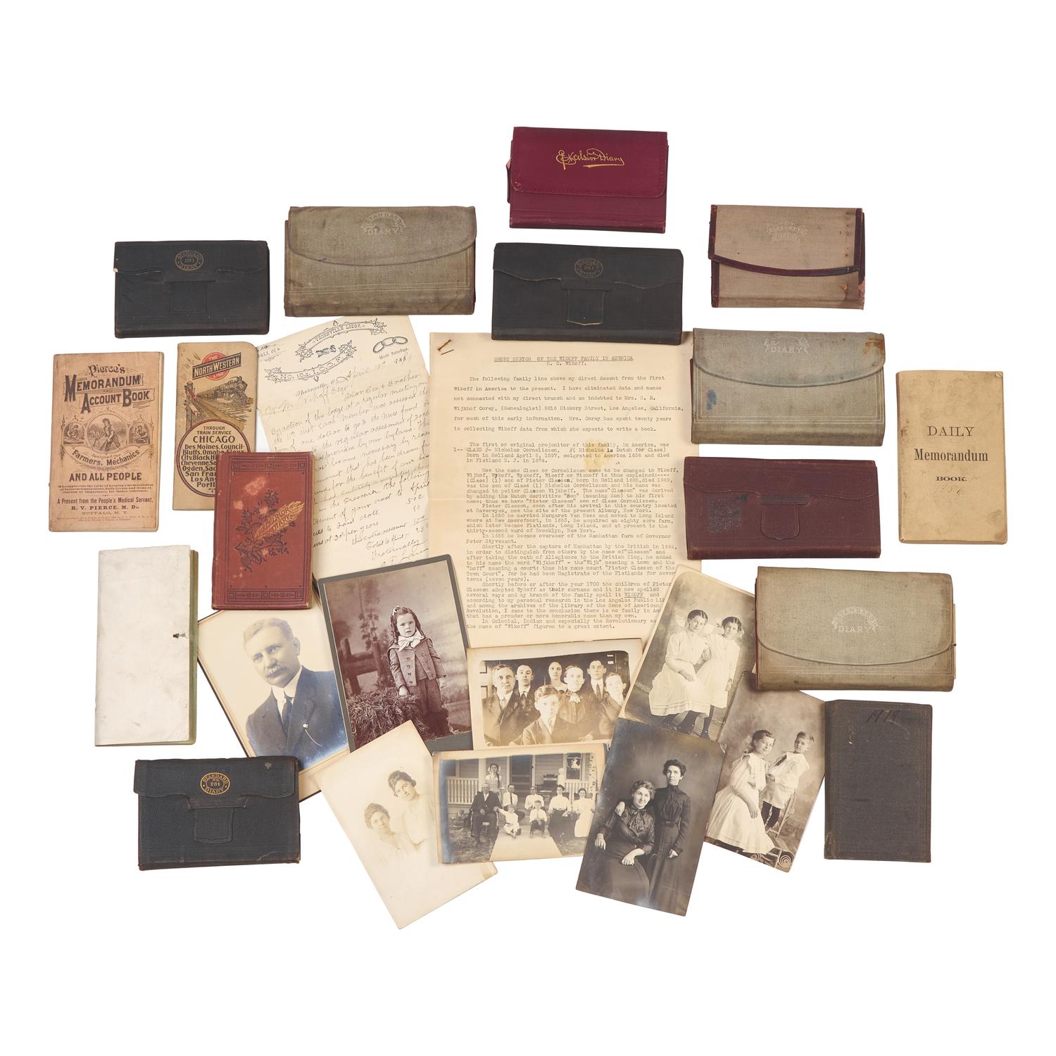 [Americana] [Ohio] 16 Manuscript Diaries of a New Salem, Ohio Family, 1878-1922, Plus Assorted Ephemera