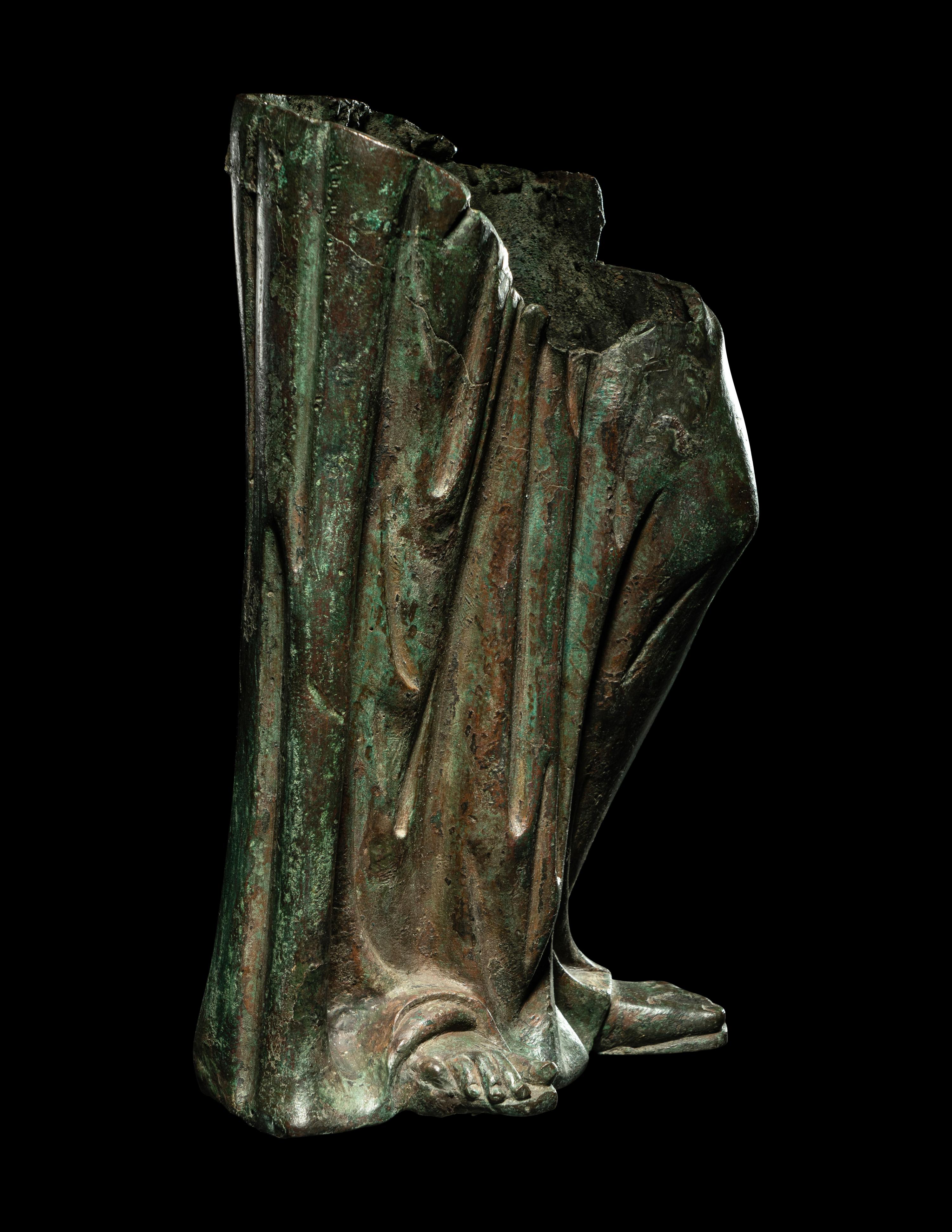 A Roman Bronze Fragmentary Statue