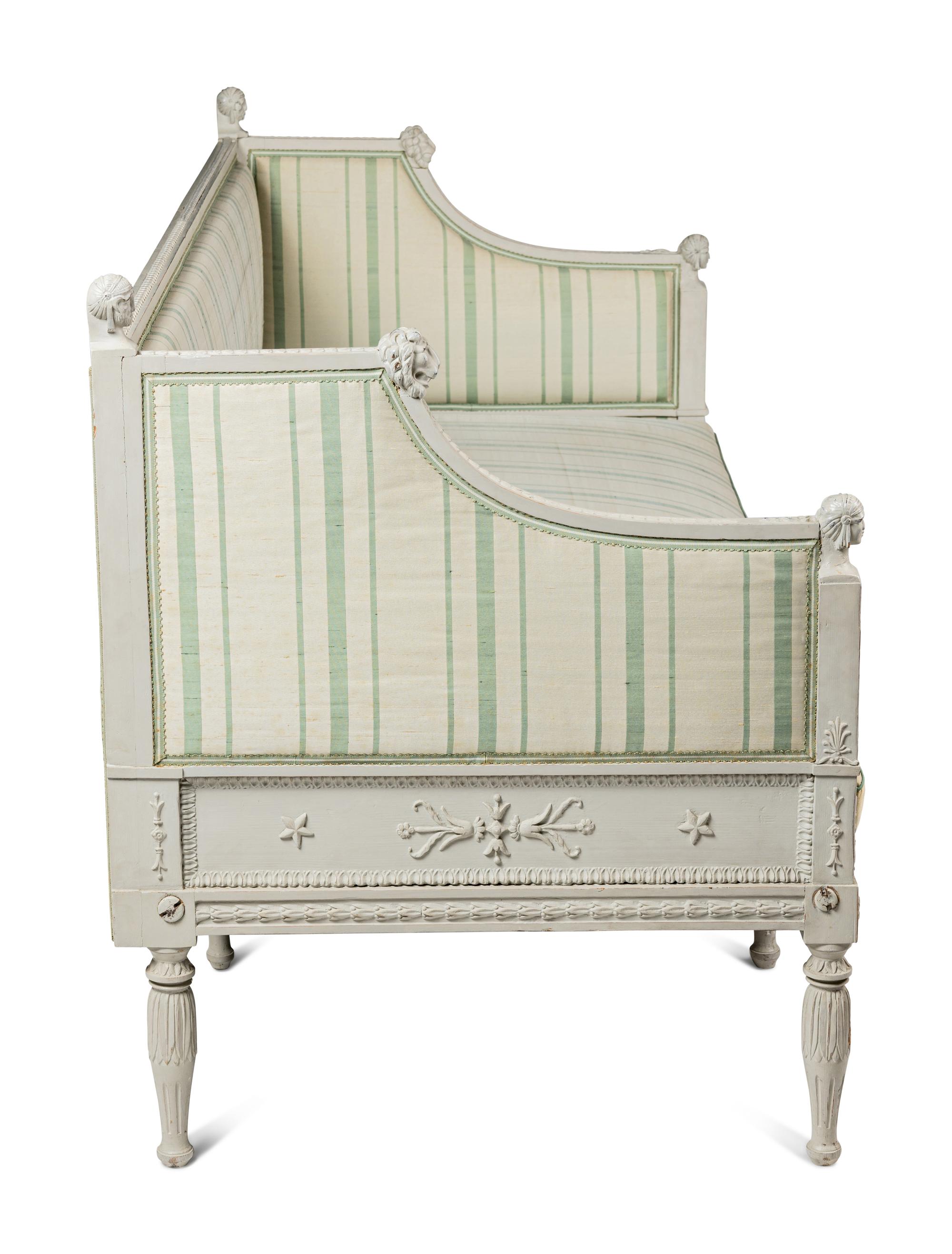 A Swedish Neoclassical Grey-Painted Sofa
