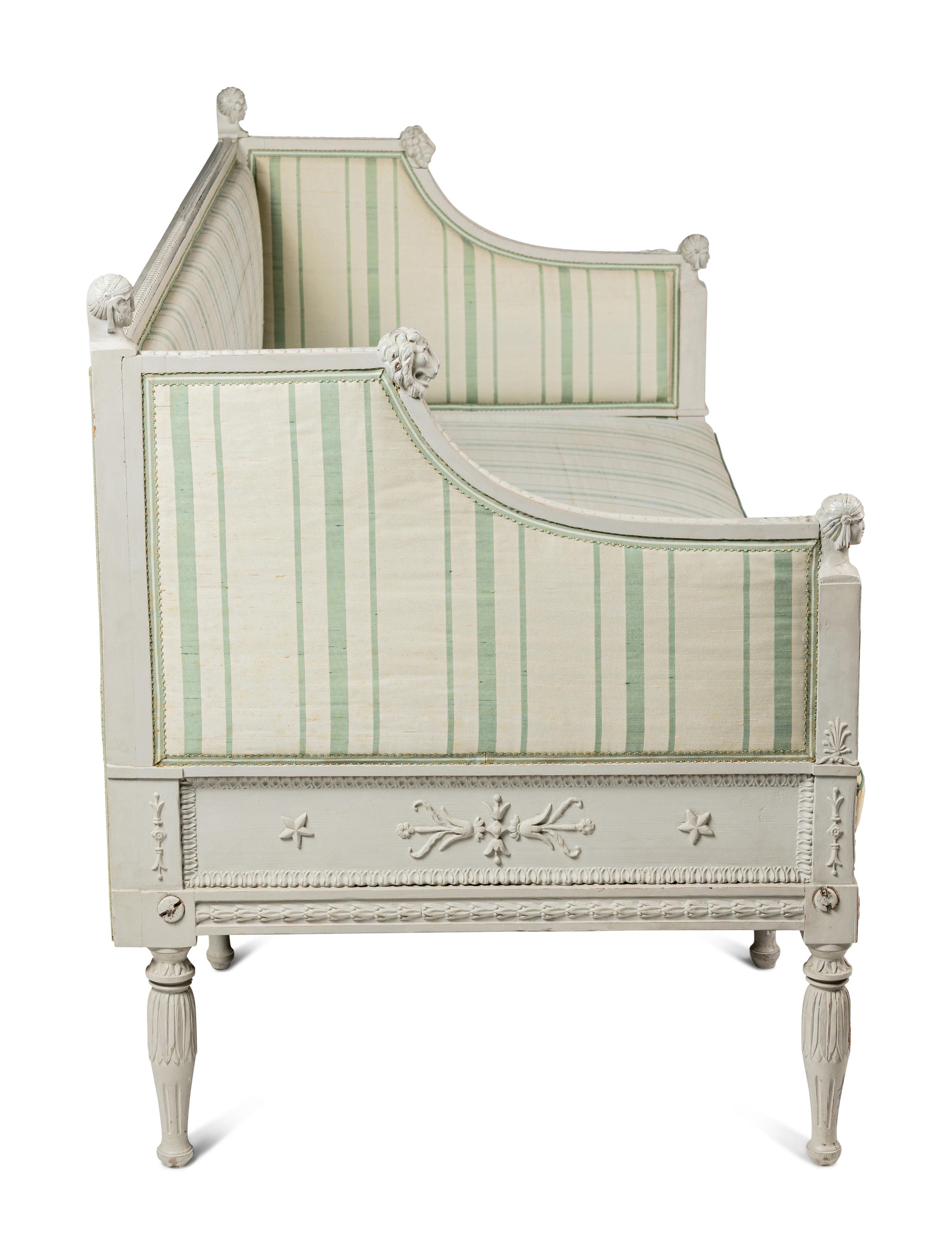 A Swedish Neoclassical Grey-Painted Sofa