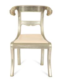 An Anglo-Indian Silvered Metal Clad Side Chair