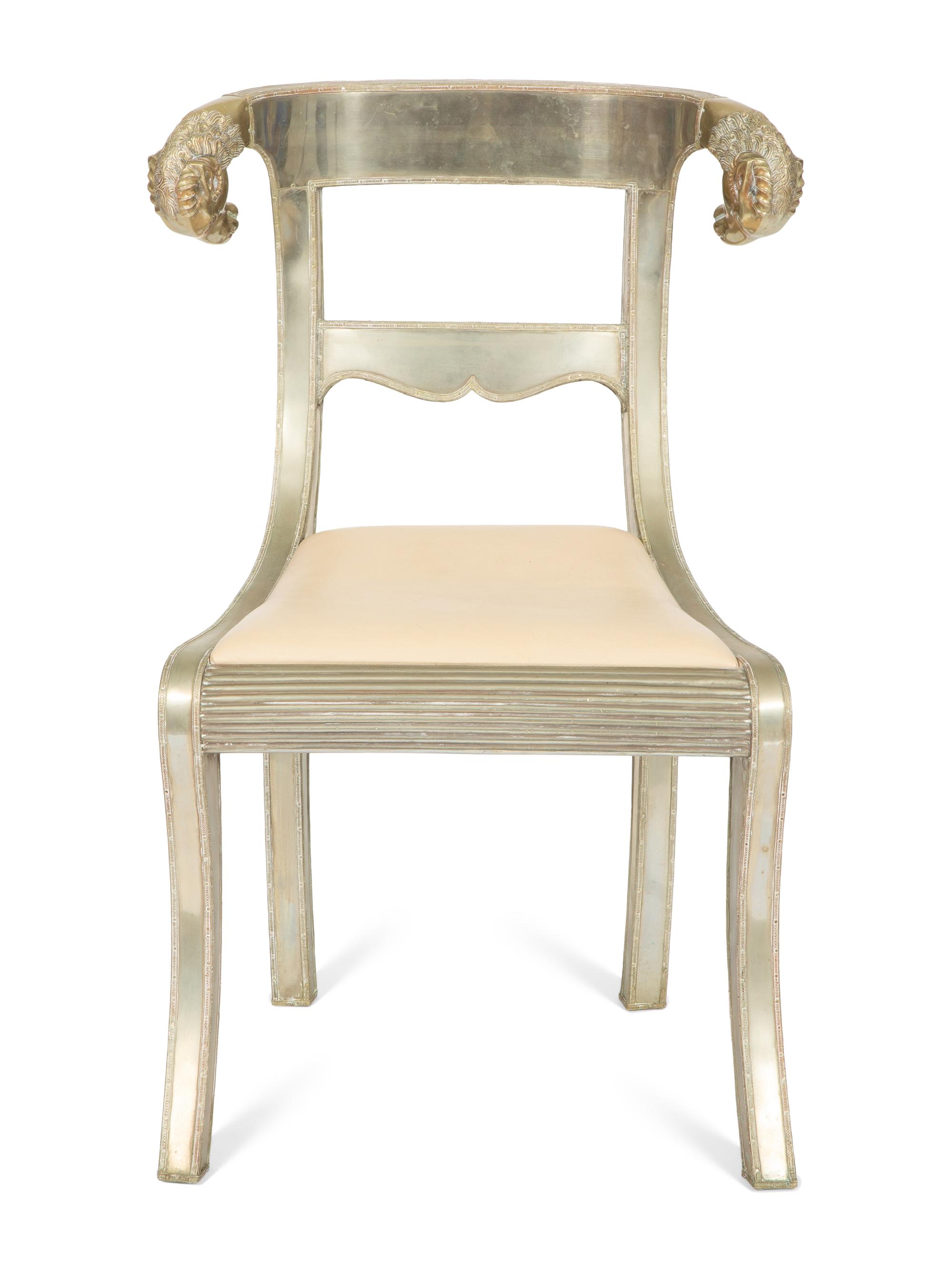 An Anglo-Indian Silvered Metal Clad Side Chair