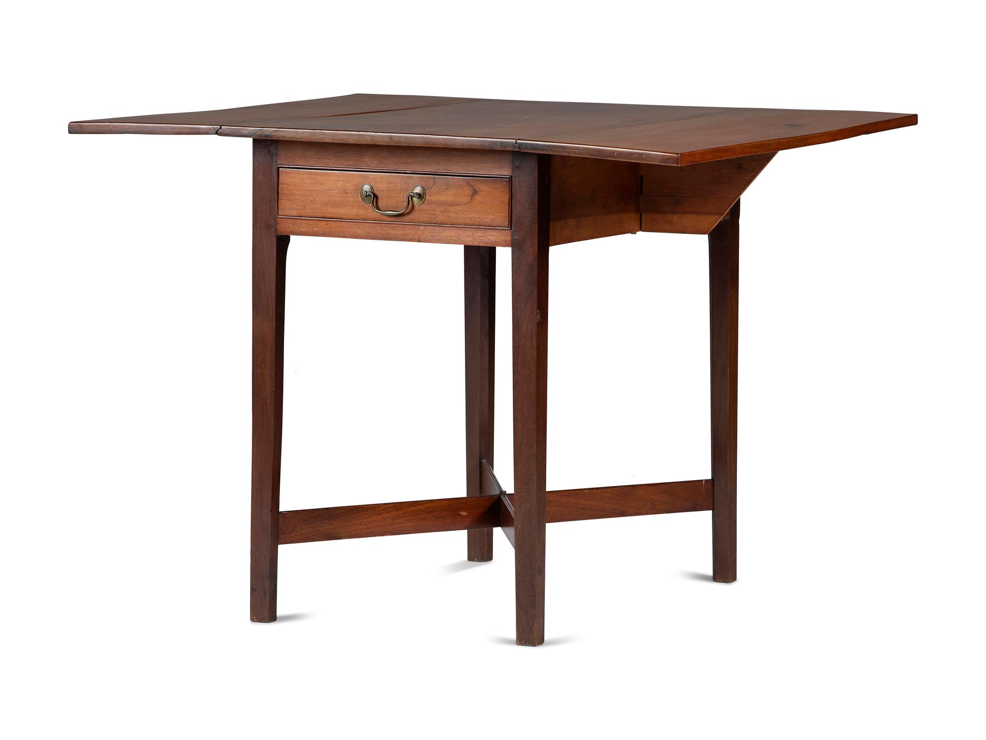 A Federal Cherrywood X-Form Stretcher Pembroke Table