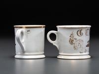 Two Tobacco Related Porcelain Occupational Shaving Mugs