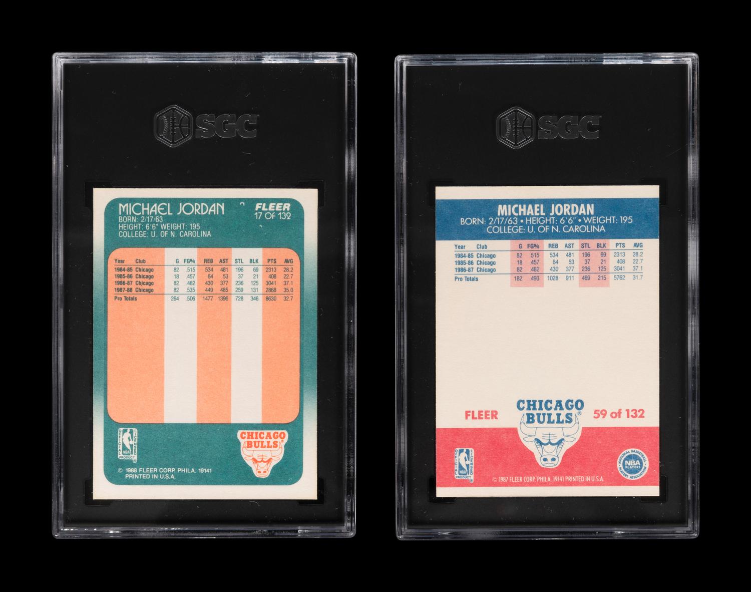 A Group of 1987-88 and 1988-89 Fleer Michael Jordan Basketball Cards,