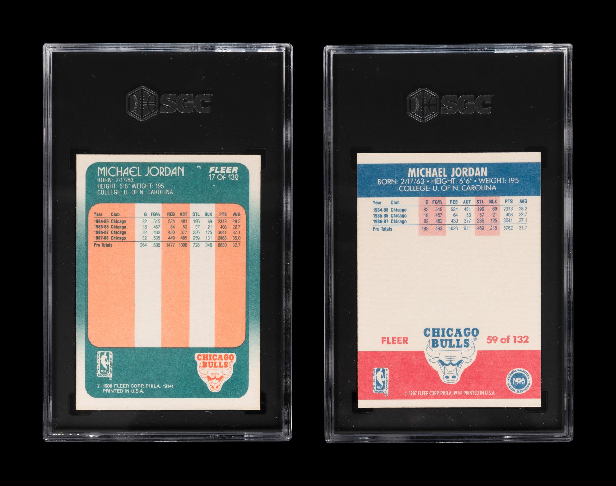 A Group of 1987-88 and 1988-89 Fleer Michael Jordan Basketball Cards,