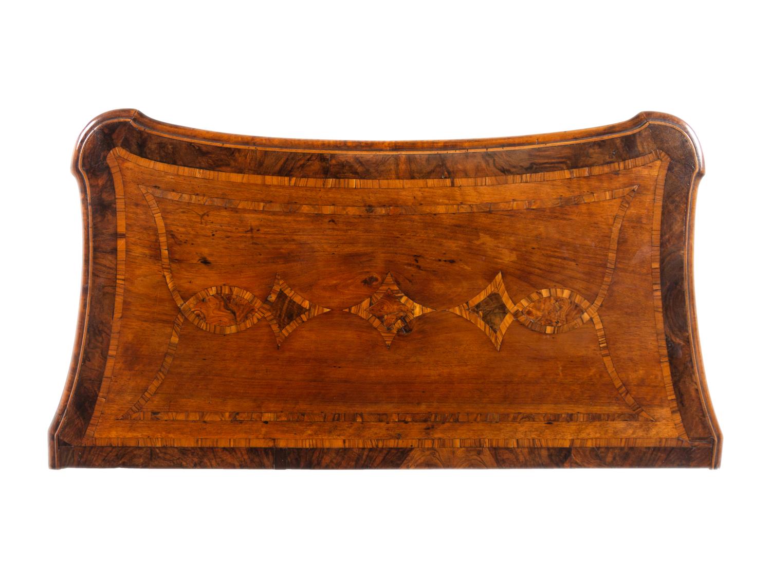 A Continental Part-Ebonized Burl Walnut Secretary Commode