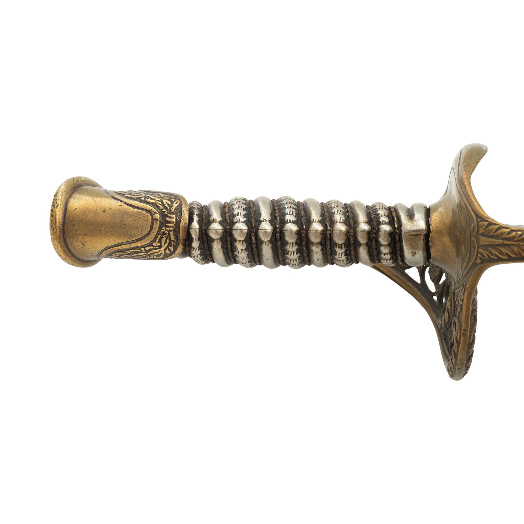 German Silver Gripped Officers Sword Inscribed to Isaiah Conley - 101st PA Infantry - POW and Prison Escapee