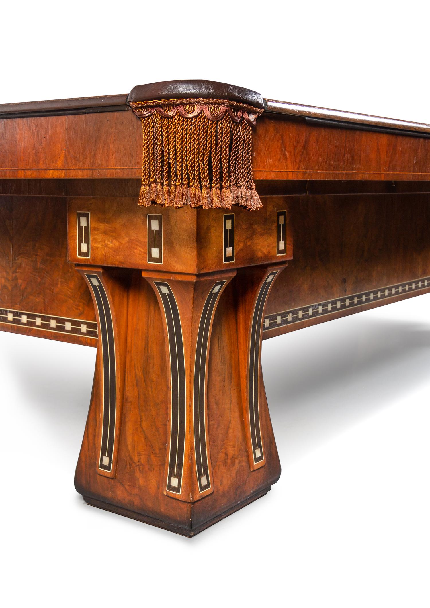 A Brunswick-Balke-Collender Co. 'Hudson' Art Deco Walnut Billiard Table