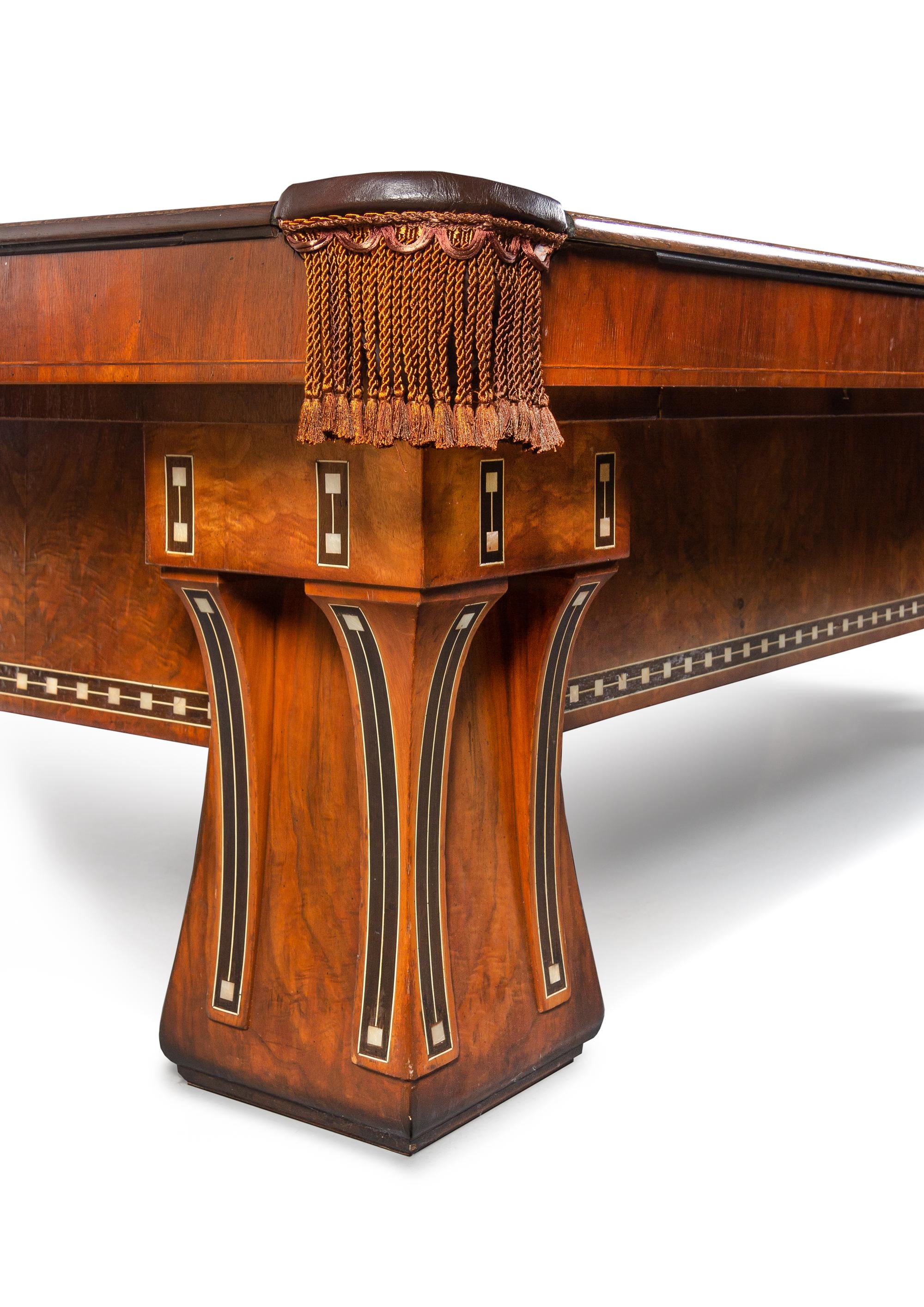 A Brunswick-Balke-Collender Co. 'Hudson' Art Deco Walnut Billiard Table