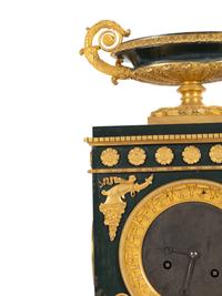 An Empire Gilt Bronze and Tôle Peinte Mantel Clock