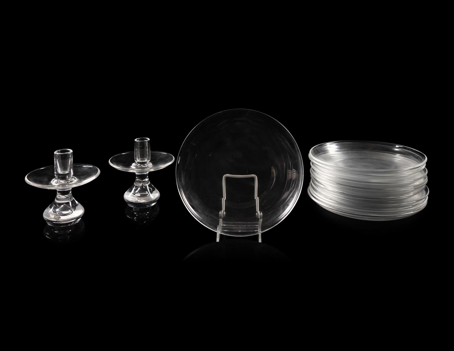 A Set of Twelve Steuben Glass Bread Plates