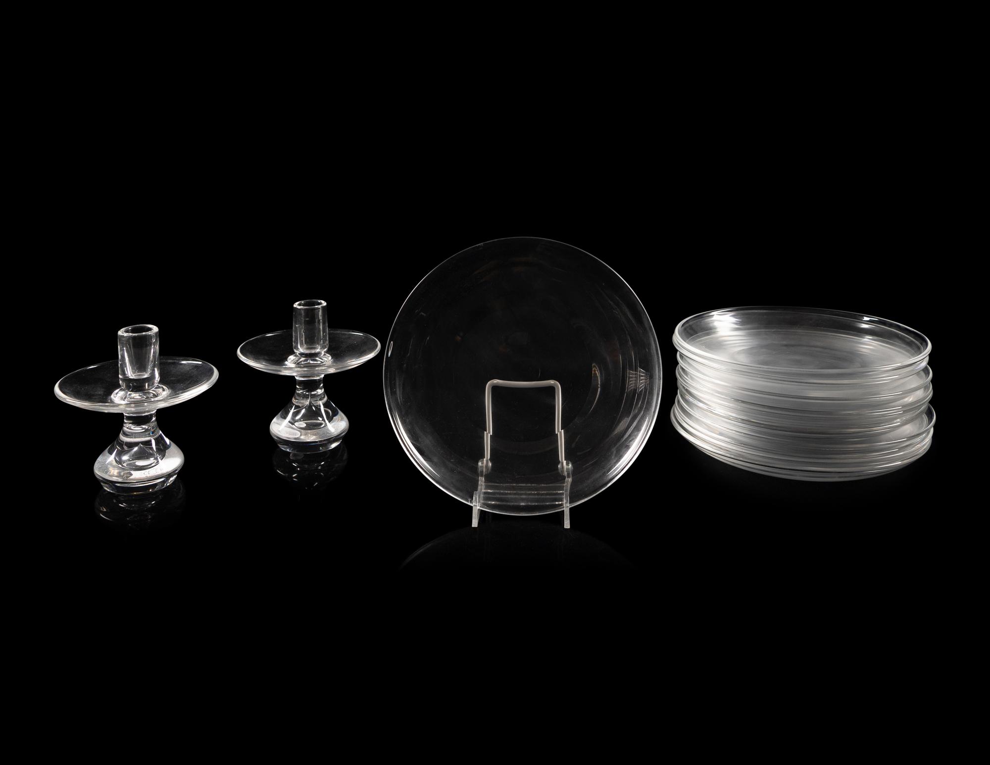 A Set of Twelve Steuben Glass Bread Plates