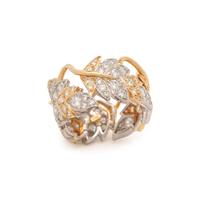 TIFFANY & CO., SCHLUMBERGER, YELLOW GOLD, PLATINUM, AND DIAMOND 'FOUR LEAVES' RING