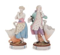 A Pair of Augustus Rex Porcelain Figural Vases