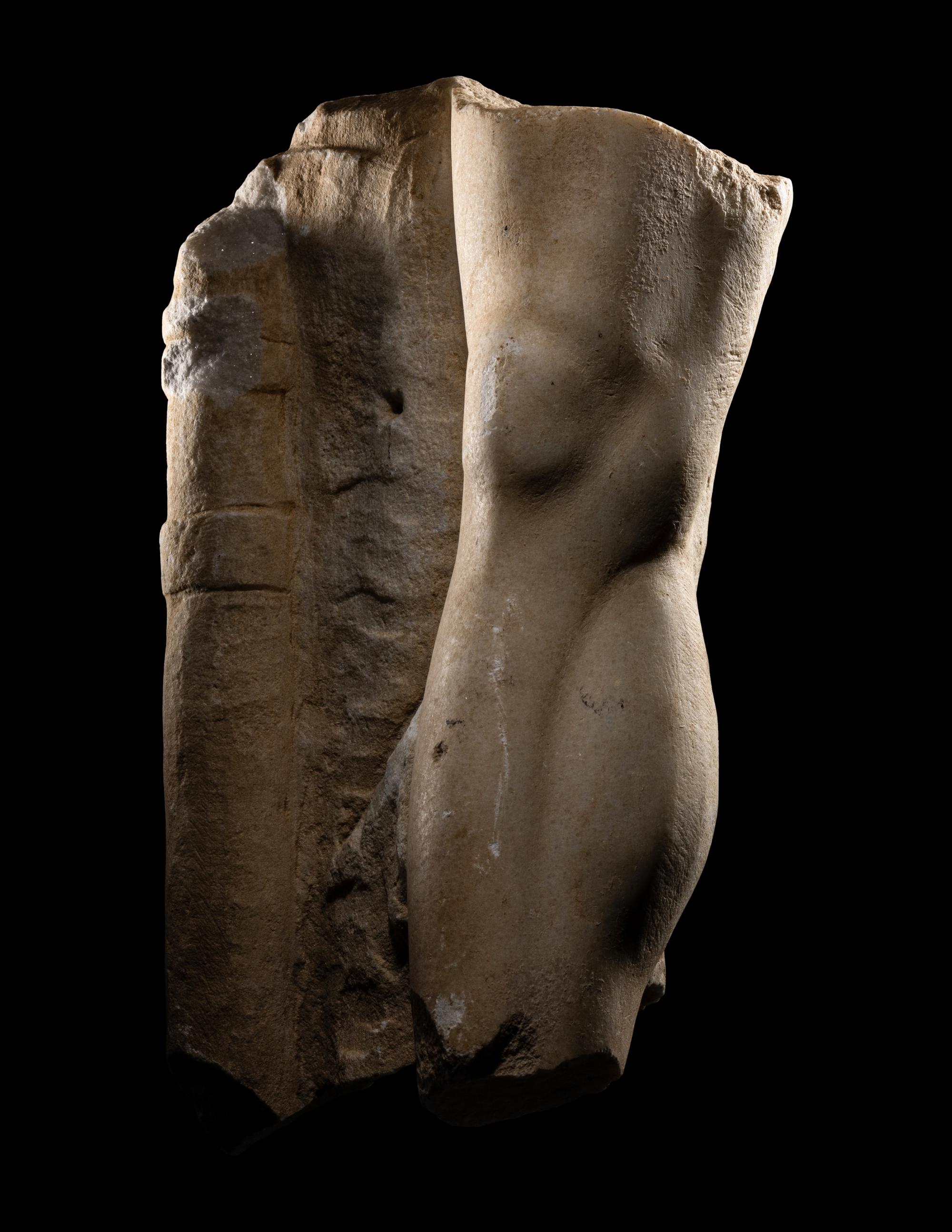 A Roman Marble Right Leg from a Statue