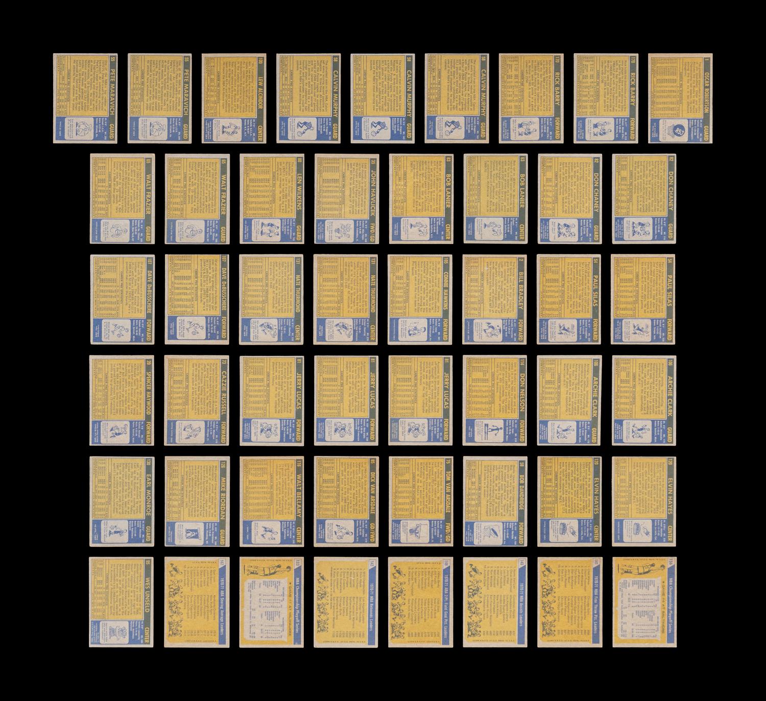 A Group of 1971-72 Topps Basketball Cards Including Two Rick Barry Rookies and Multiple Hall of Famers
