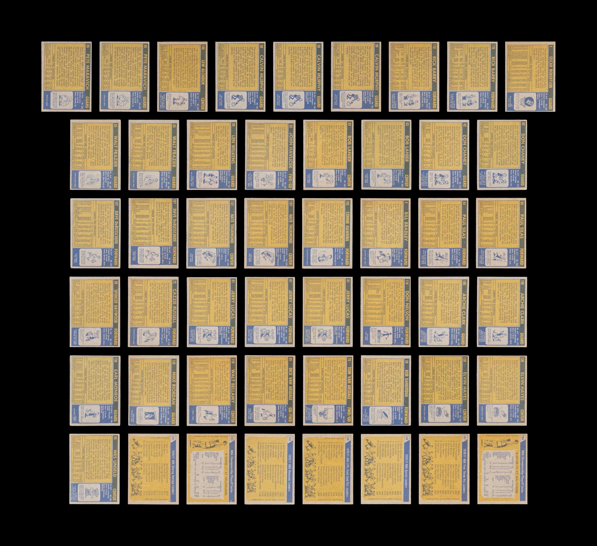 A Group of 1971-72 Topps Basketball Cards Including Two Rick Barry Rookies and Multiple Hall of Famers