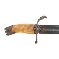 Philadelphia Style Silver Hilted Officer's Saber with Eagle Head Quillon S-Guard and Silver Washed Copper Scabbard