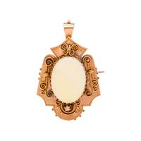 VICTORIAN, YELLOW GOLD AND OPAL PENDANT/BROOCH